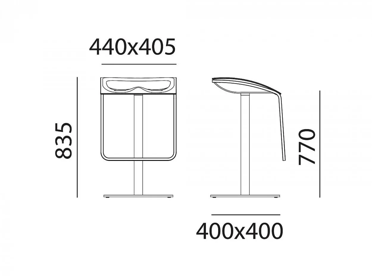 Sgabello Arod 570 sedile policarbonato