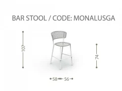 Sgabello Moon/Alu
