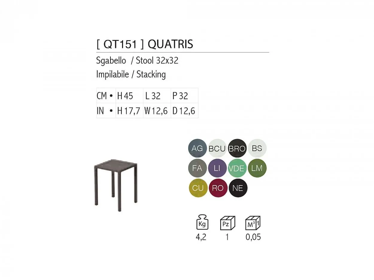 Sgabello Quatris 32