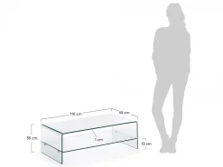 Tavolino Barbarigo 110x55 vetro trasparente