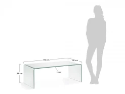 Tavolino Barbarigo 110x38 vetro trasparente