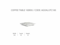 Tavolino da Caffè Argo/Alu 100x95