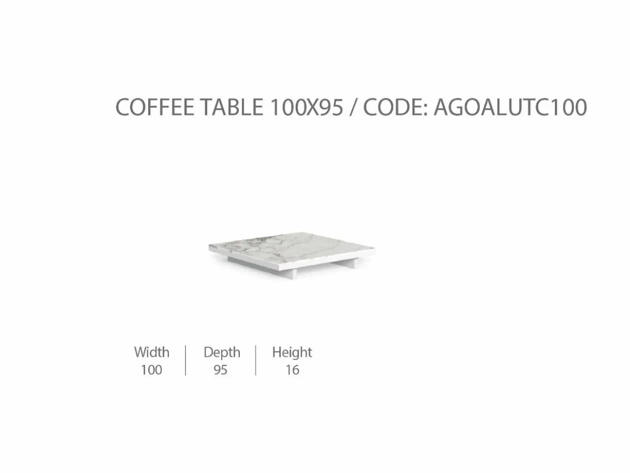 Tavolino da Caffè Argo/Alu 100x95