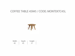 Tavolino da Caffè Moon/Teak 45x45