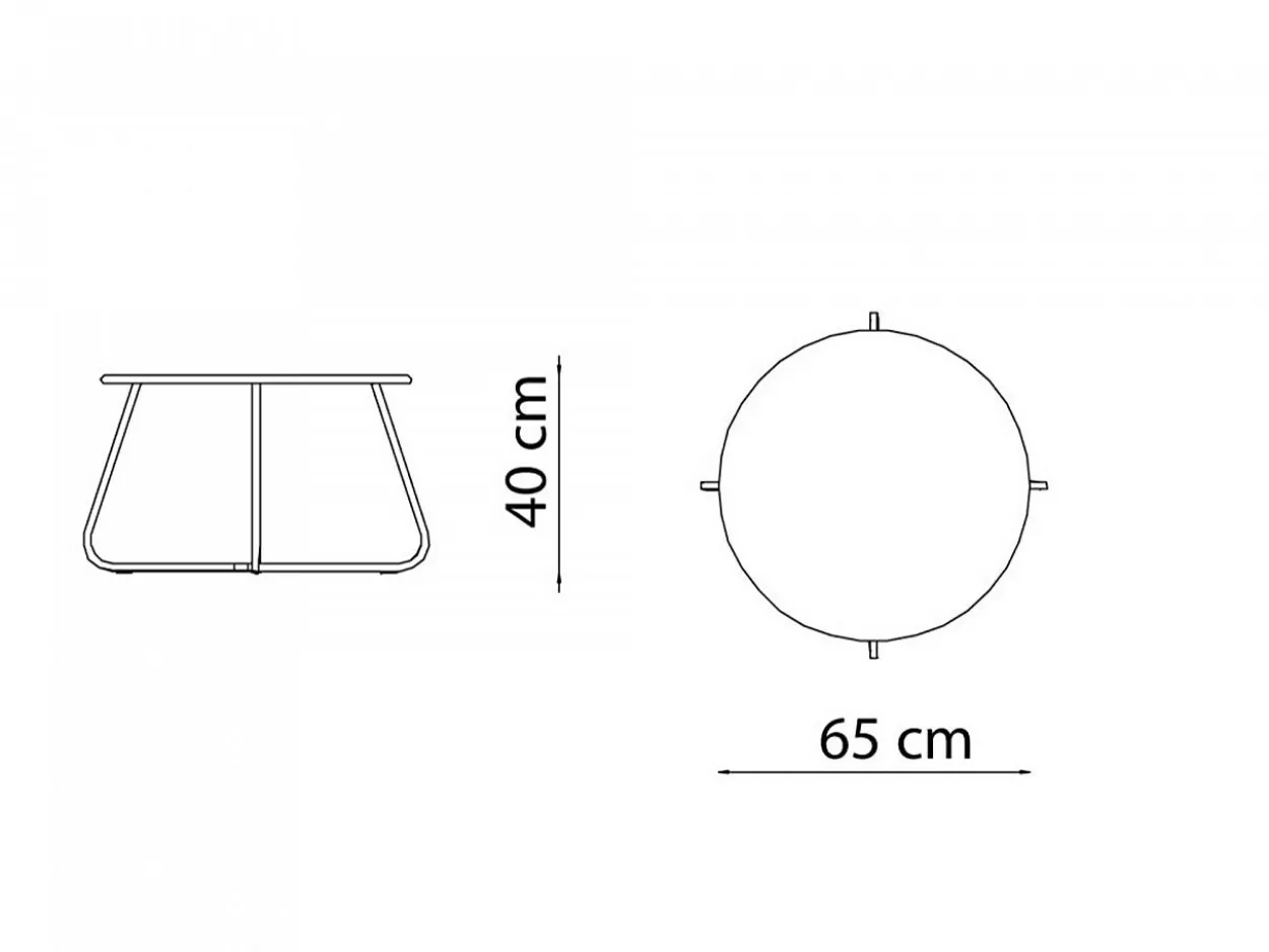 Tavolino rotondo Daisy Ø 65 basso