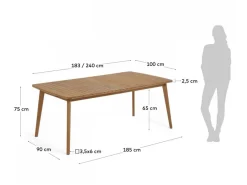 Tavolo allungabile Hans 183/240