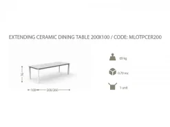Tavolo allungabile Milo 200/260 ceramica
