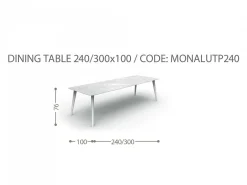 Tavolo allungabile Moon Alu 240/300