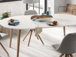 Tavolo allungabile Osvaldo 140/220 Legno Naturale, MDF Laccato
