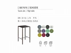 Tavolo alto Seaside 75