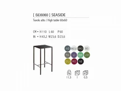 Tavolo alto Seaside 60
