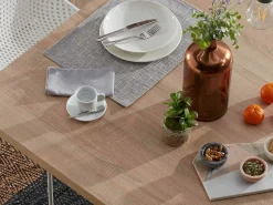 Tavolo Asterisco 180 bianco e piano legno