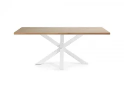 Tavolo Asterisco 180 bianco e piano legno