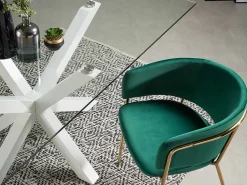 Tavolo Asterisco 160 bianco e piano vetro