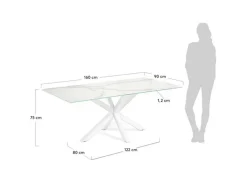 Tavolo Asterisco 160 bianco piano porcellanato