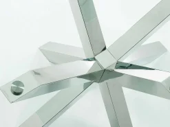 Tavolo Asterisco 180 inox e vetro
