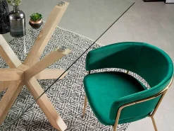 Tavolo Asterisco 180 legno e piano vetro