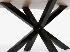 Tavolo Asterisco 200 nero e piano legno