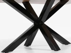 Tavolo Asterisco 200 nero e piano legno