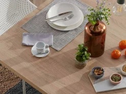 Tavolo Asterisco 200 nero e piano legno