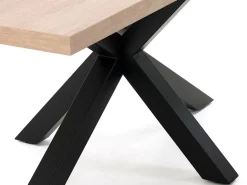 Tavolo Asterisco 160 nero e piano sonoma naturale