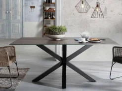 Tavolo Asterisco 160 nero e piano gres