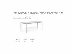 Tavolo da Pranzo Milo 120x80