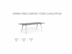 Tavolo da Pranzo 220x100 CleoSoft/Alu