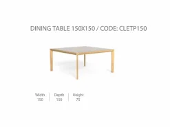 Tavolo da Pranzo 150x150 CleoSoft/Wood