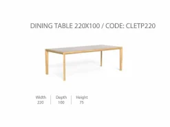 Tavolo da Pranzo 220x100 CleoSoft/Wood