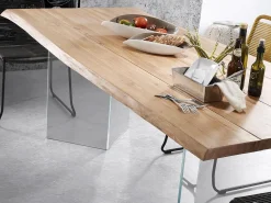 Tavolo Gambadivetro 220 vetro e legno