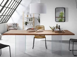 Tavolo Gambadivetro 220 vetro e legno
