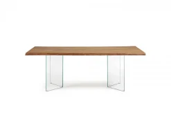 Tavolo Gambadivetro 220 vetro e legno