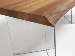 Tavolo Gambadivetro 220 vetro e legno