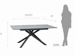 Tavolo Ganty 160x90 bordo antracite
