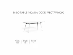 Tavolo Milo 160x90