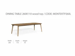 Tavolo Moon/Teak 260x110 piano in Teak