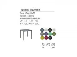 Tavolo Quatris 80 smontabile