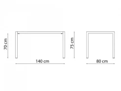 Tavolo Quatris 140x80