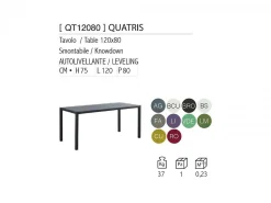 Tavolo Quatris 120x80