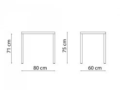 Tavolo Quatris 80x60