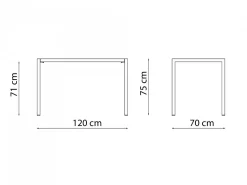 Tavolo Quatris 120x70
