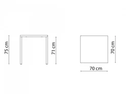 Tavolo Quatris 70x70