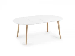 Tavolo rotondo allungabile 120/200 Legno Naturale, MDF Laccato