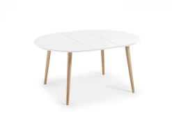 Tavolo rotondo allungabile 120/200 Legno Naturale, MDF Laccato