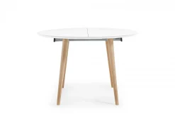 Tavolo rotondo allungabile 120/200 Legno Naturale, MDF Laccato