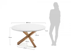 Tavolo rotondo Nils Ø135 legno rovere, laccato bianco