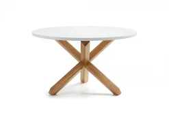 Tavolo rotondo Nils Ø120 legno rovere, laccato bianco